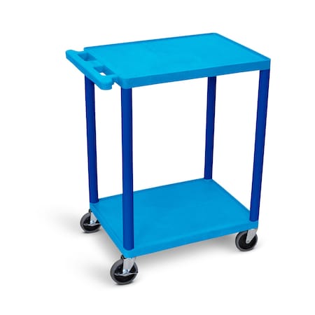 Luxor Utility Cart - Two Shelves Structural Foam Plastic - Blue HE32-BU